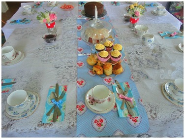 Vintage tea party table setting