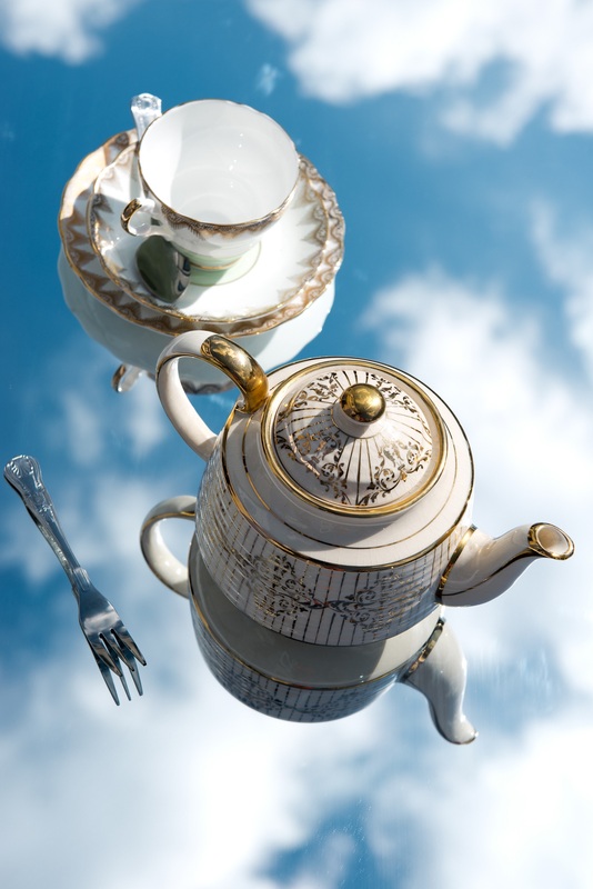 Teacup and teapot in the clouds