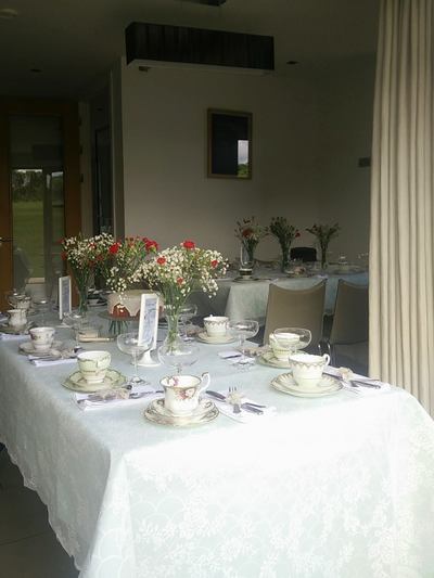 Afternoon tea party Waterford Castle lodges