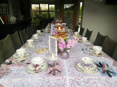 Floral gin tea party in Waterford Castle lodges